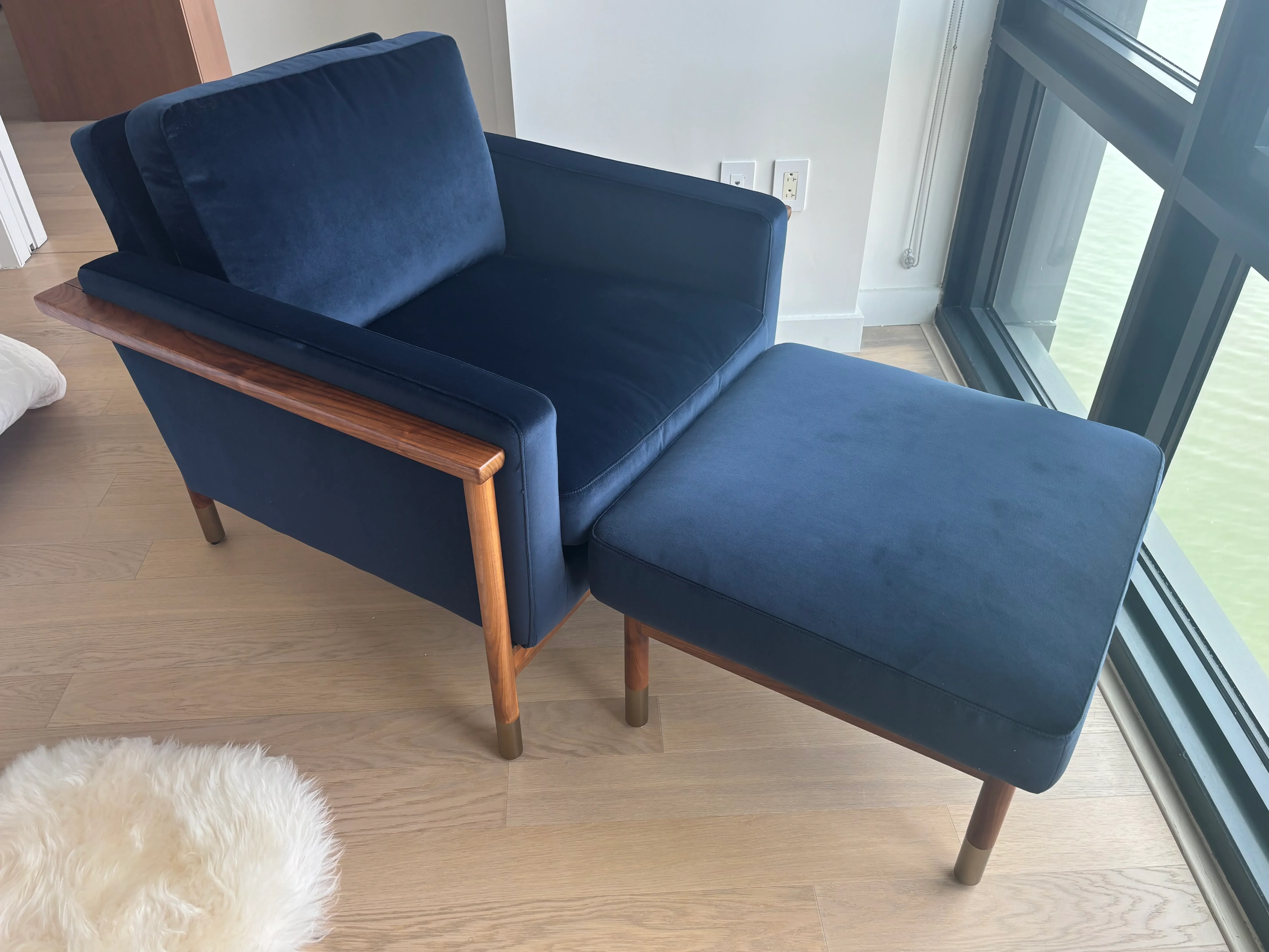 Jason Wu for Interior Define Armchair and Ottoman | Chairish