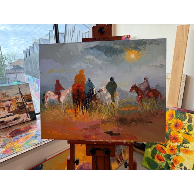 African Where Our Paths Converge, Impasto Oil Painting by Godfrey Afebuame (2026) For Sale - Image 3 of 6