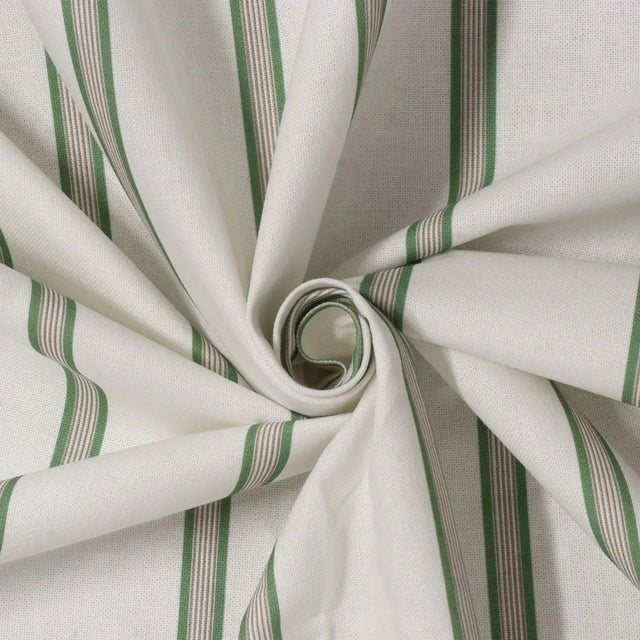 Not Yet Made - Made To Order Raleigh Stripe Green Fabric For Sale - Image 5 of 8