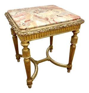 Late 19th Century Louis XVI Style Carved Gilt-Wood Side Table