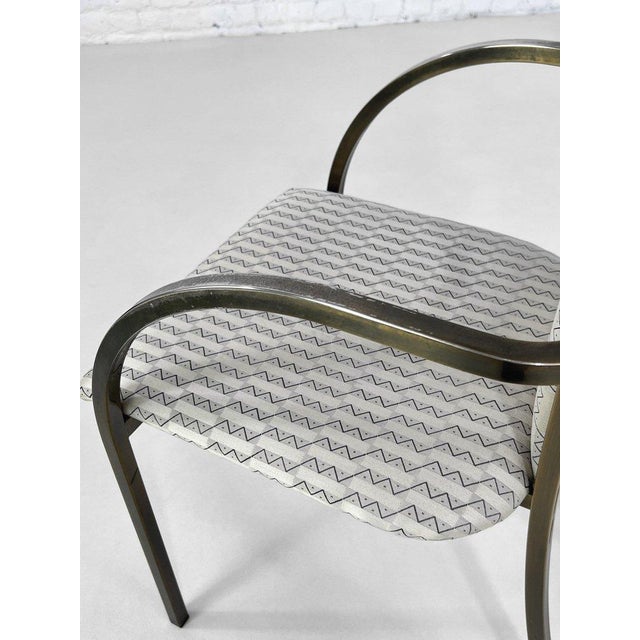 Metal Vintage Dining Chairs in Varnished Metal and Fabric from Belgo Chrom, 1980s, Set of 6 For Sale - Image 7 of 11