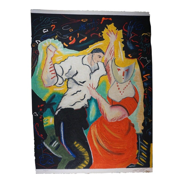 1990s Sandro Chia Untitled #2 Carborundum Etching Handmade Paper Hand Signed and Numbered Art For Sale