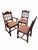 Steeped in old-world character, this rare complete set of six dining chairs by the storied Drexel Furniture Co. of...