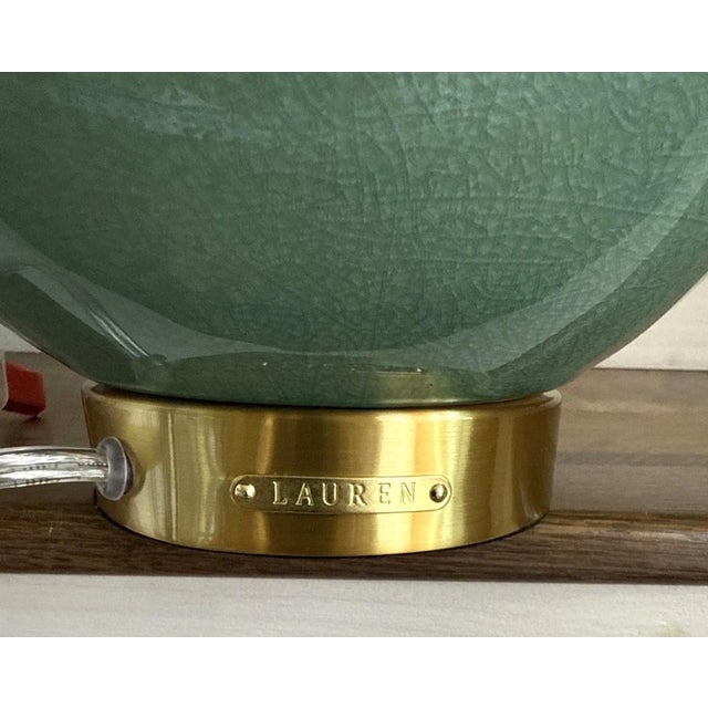 2010s Green Ceramic Table Lamps From Ralph Lauren - 2 Available For Sale - Image 5 of 8