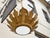 Mid 20th Century Spanish Midcentury Gilt Metal Crown Pendant with Frosted Glass Diffuser For Sale - Image 9 of 10