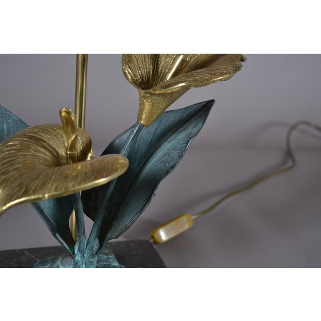 Vintage Brass Flower Lamp For Sale - Image 6 of 7