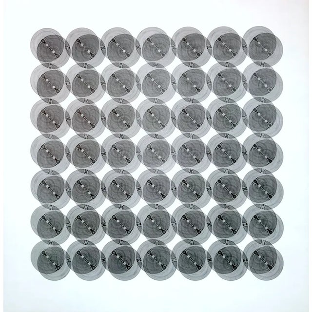 Ludwig Wilding, Single With 7 X 7 Circles, Zincography, 1968 For Sale - Image 7 of 7