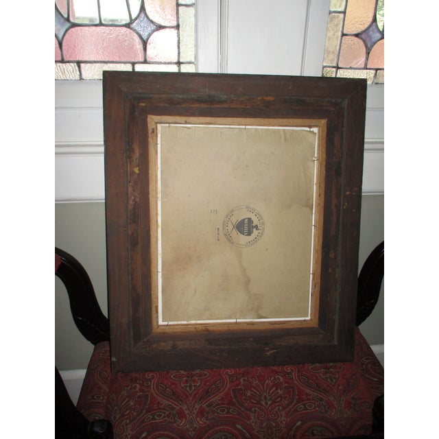 Textile Vintage Signed Oil on Canvas Board Persian Cat on Pillow in Antique Frame 30x26 For Sale - Image 7 of 12