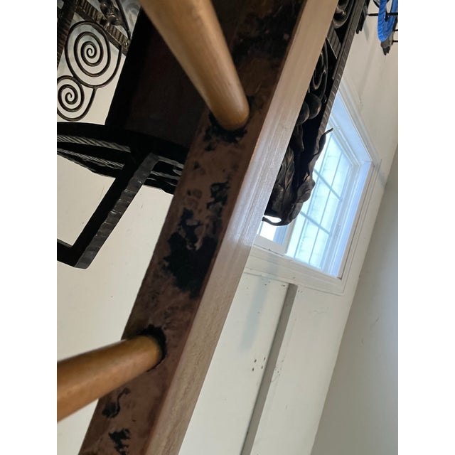 Wood 20’th C. Custom Made Windsor Farmhouse Bench 8 Feet For Sale - Image 7 of 17