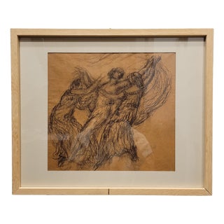 After Agustín Carrera, Sketch for the Opera Curtain Lohegrin, Early 20th Century, Pencil on Paper, Framed For Sale