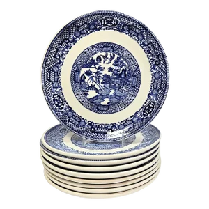 Blue Willow Plates- Set of Nine