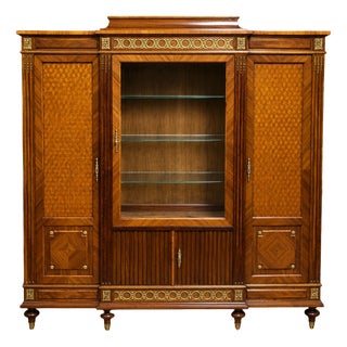 Display Cabinet in Fine Wood and Marquetry from A. Bastet For Sale