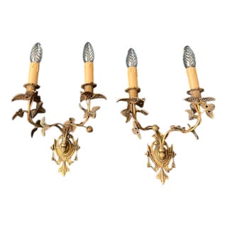Brass Sconces, Italy, 1960s, Set of 2 For Sale