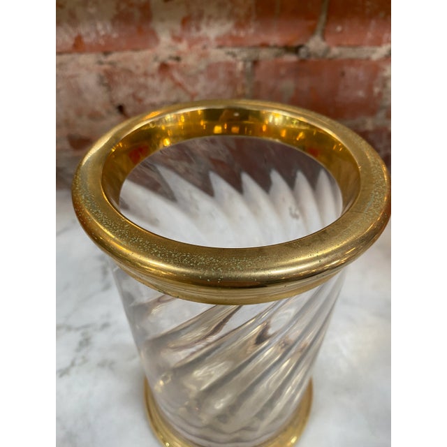 1980 Italian Brass and Glass Vase For Sale In Los Angeles - Image 6 of 7