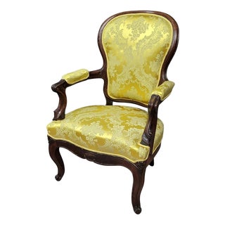 Louis XV Mahogany Armchair, 1850s For Sale