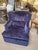 Petite Blue Wing Swivel Lounge Chair For Sale - Image 4 of 6
