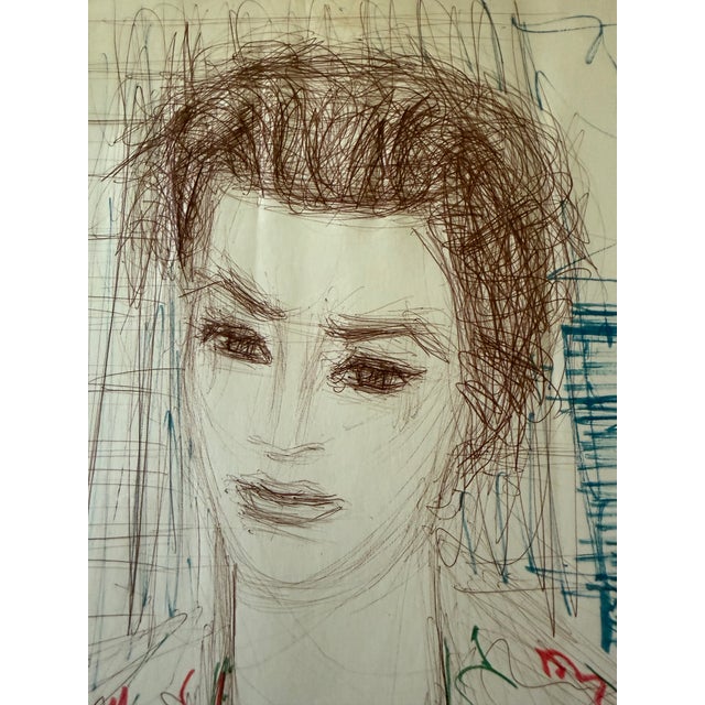 This is sketch by Romanian-born artist Dimitrie Berea of a young woman by a window overlooking the sea in Cannes France...