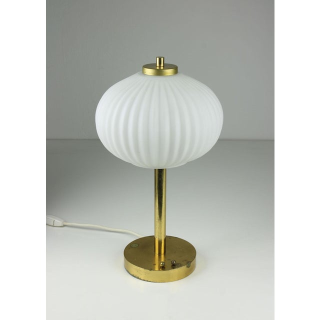 Mid-Century Modern Mid-Century Brass & Glass Table Lamp For Sale - Image 3 of 15