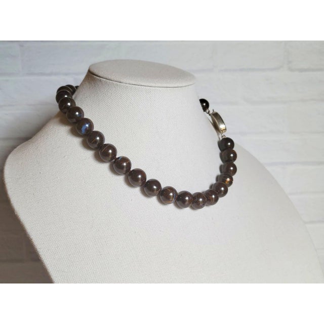 Metal Boulder Opal 14mm Beaded Necklace, 19 Inches For Sale - Image 7 of 11