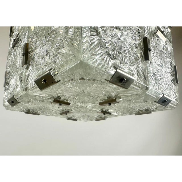 Mid-Century Modern Cube Pendant Lamp from Kamenický Šenov, 1970s For Sale - Image 4 of 17