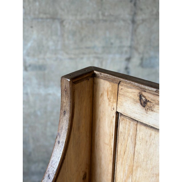 Tan Traditional Pine Settle Bench For Sale - Image 8 of 11