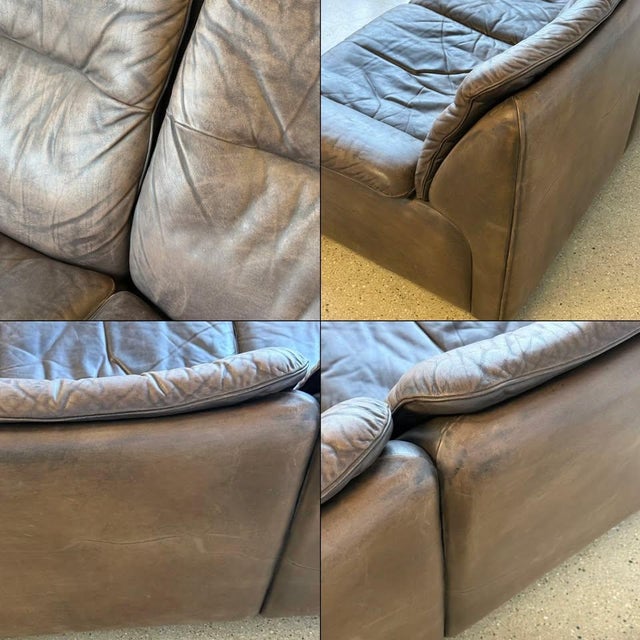 c. 1970s. Switzerland. Full buffalo leather construction. Good condition, patina throughout. Wear consistent with age and...