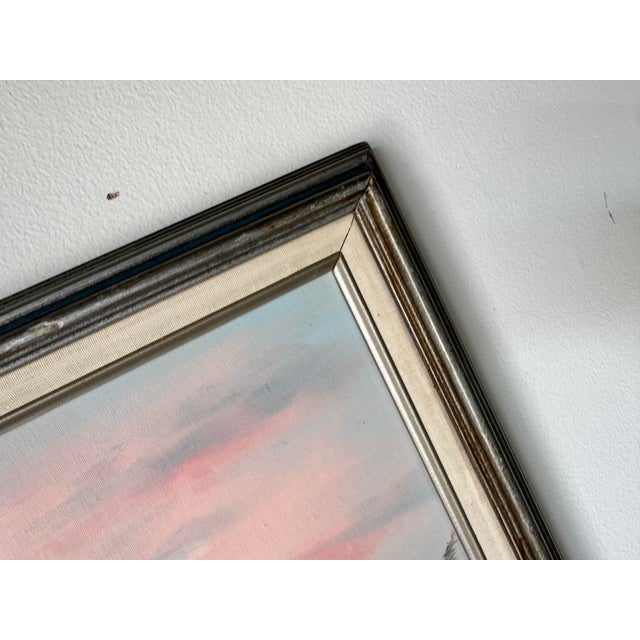 Vintage Impressionist Beach Seascape Sunset Oil Painting, Framed For Sale - Image 10 of 12