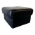Vintage Italian Postmodern Black Leather Ottoman by Natuzzi For Sale