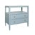 Contemporary Matthew Izzo Home Douglas Textured Light Blue Linen Two Drawer Side Table With Open Shelf and Polished Brass Knobs For Sale - Image 3 of 8