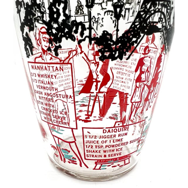 Vintage French Style Paris Cocktail Shaker – Eiffel Tower Scene With Recipe Graphics For Sale - Image 14 of 14
