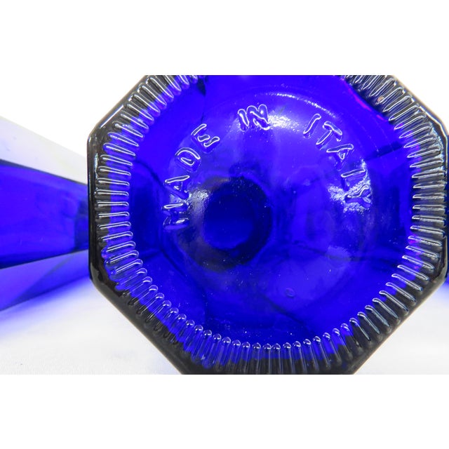 Metal Crownford Italy Cobalt Blue Tall Canisters Jars Hinged Lid Grape Design Set of 3 For Sale - Image 7 of 12