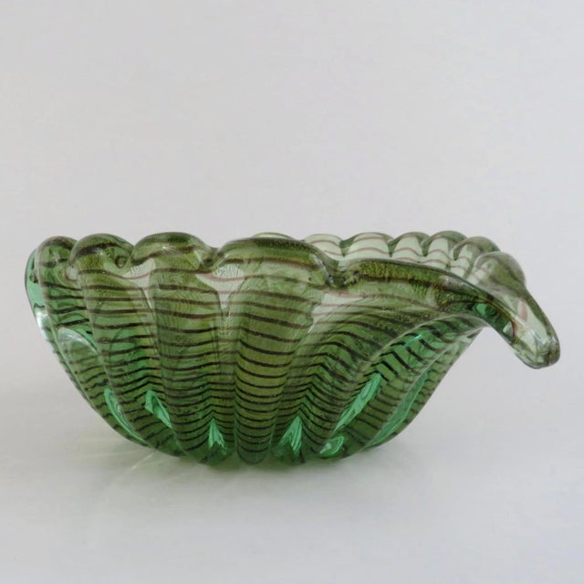 1950s 1950s Ercole Barovier Zebrati Glass Bowl For Sale - Image 5 of 12