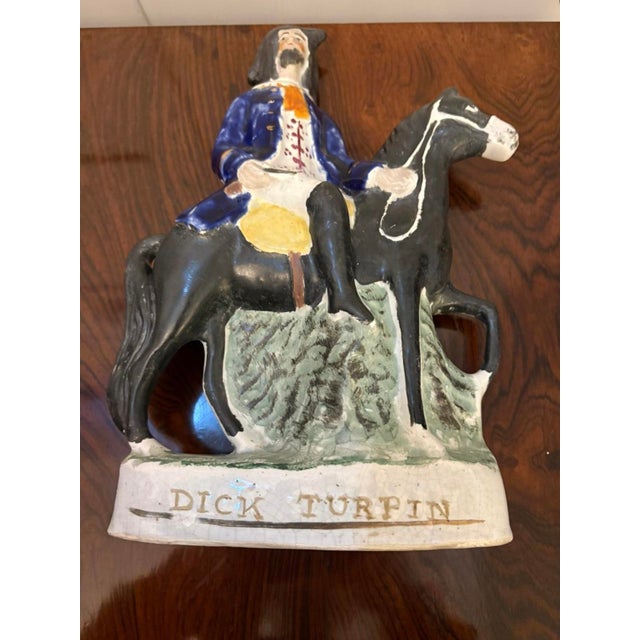 Antique Staffordshire Figure of Dick Turpin on Horseback, 1880 For Sale - Image 10 of 11