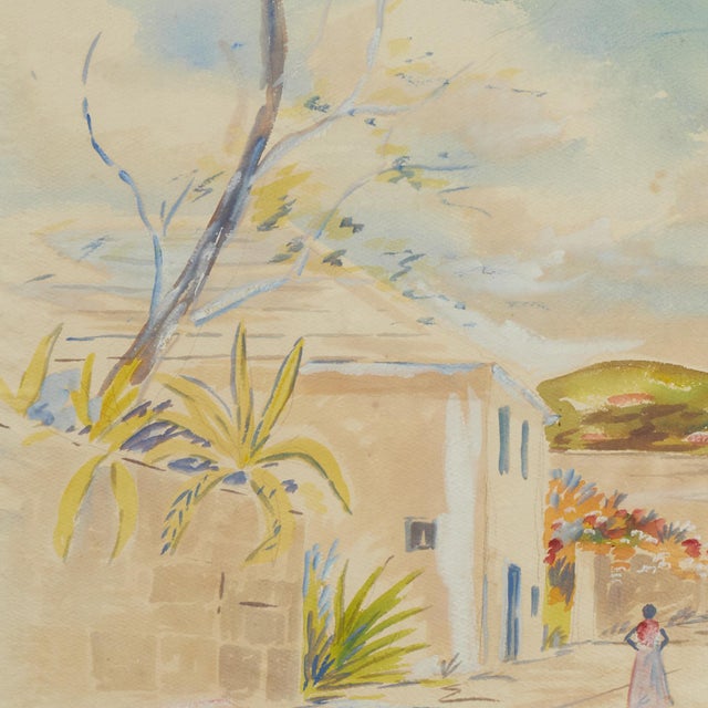 Paint Vintage Watercolor of Bermuda by Alfred Birdsey For Sale - Image 7 of 12