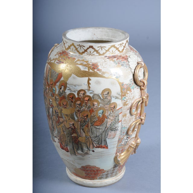 Ceramic Antique Meiji Japanese Satsuma Vase, 1890 For Sale - Image 7 of 18