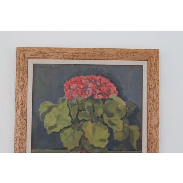 Olax, Pink Hydrangea with Fruit, 1950, Oil on Panel, Framed For Sale - Image 9 of 18