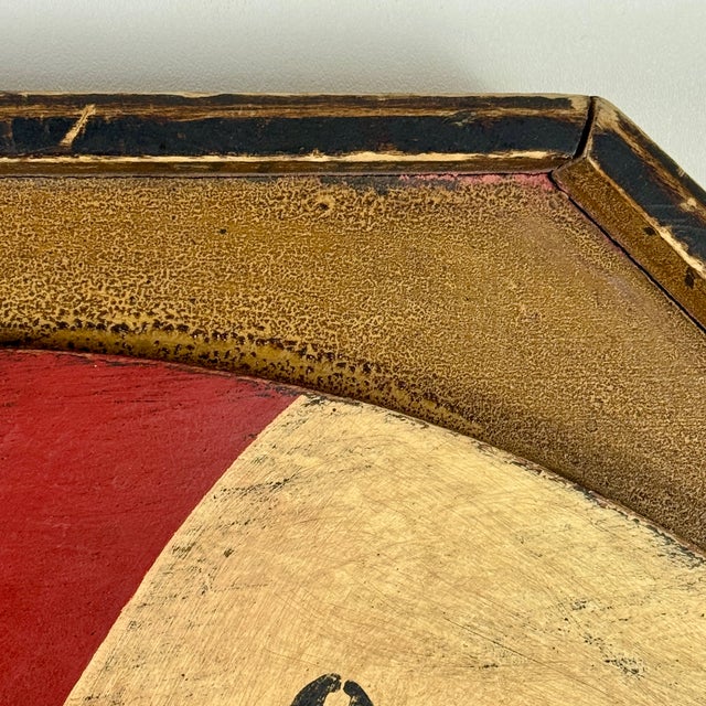 Wood Marvelous Vintage American Folk Art Penny Pitch Wood Game Board With Swirl Design For Sale - Image 7 of 13
