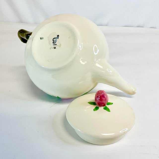 Mid-Century Americana Boho Chic Franciscan Desert Rose Tea Pot For Sale - Image 10 of 10