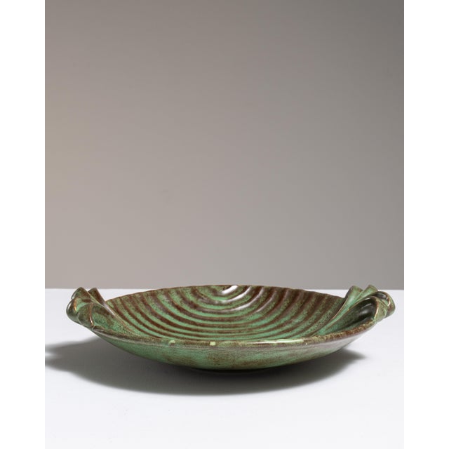 1970s Germany Forest Green Ceramic Serving Bowl For Sale In Greensboro - Image 6 of 15