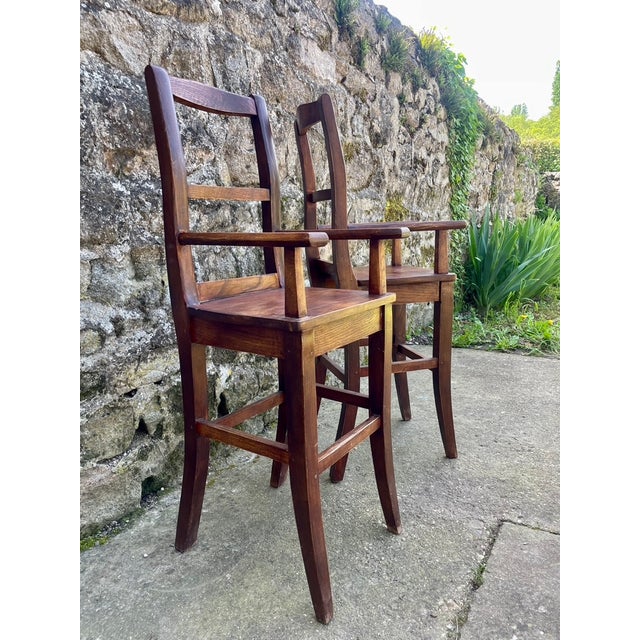 Brown 20th Century Childrens High Chairs, 1920s, Set of 2 For Sale - Image 8 of 9