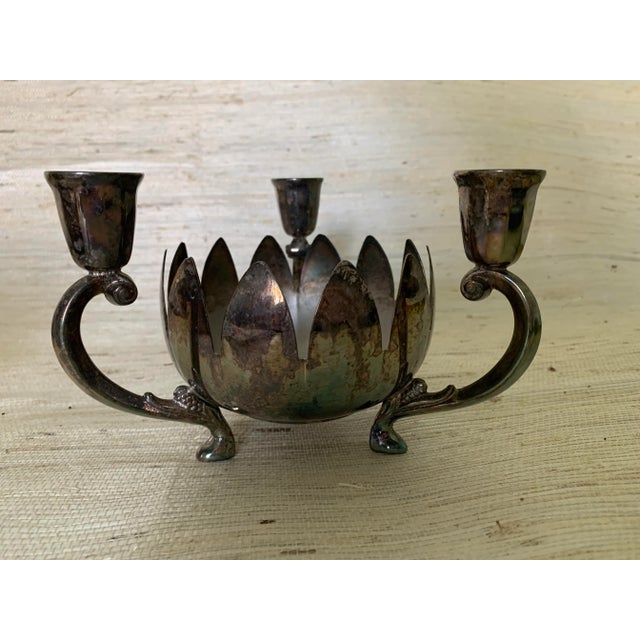 Beautiful FB Rogers candle holder. Vintage, made in Italy. A lovely piece addition to any table/bar setting.
