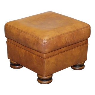 Tan Leather Cordoba Ottoman by John Lewis for Tetrad For Sale