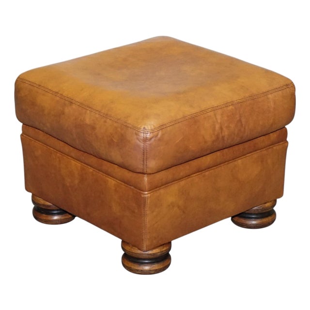 Tan Leather Cordoba Ottoman by John Lewis for Tetrad For Sale