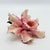 Pink Italian Capodimonte-Style Porcelain Pink Lily Sculpture – Realistic Hand-Formed Floral For Sale - Image 8 of 8