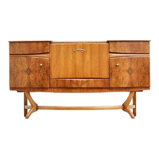 1950s Walnut Liquor Cabinet Credenza by Beautility of London For Sale