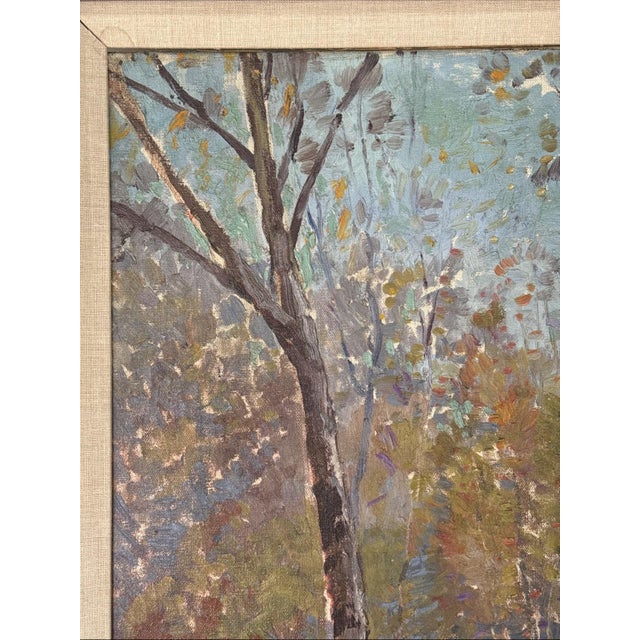Anthony Thieme "Bridge in Autumn" Oil Painting For Sale - Image 4 of 8