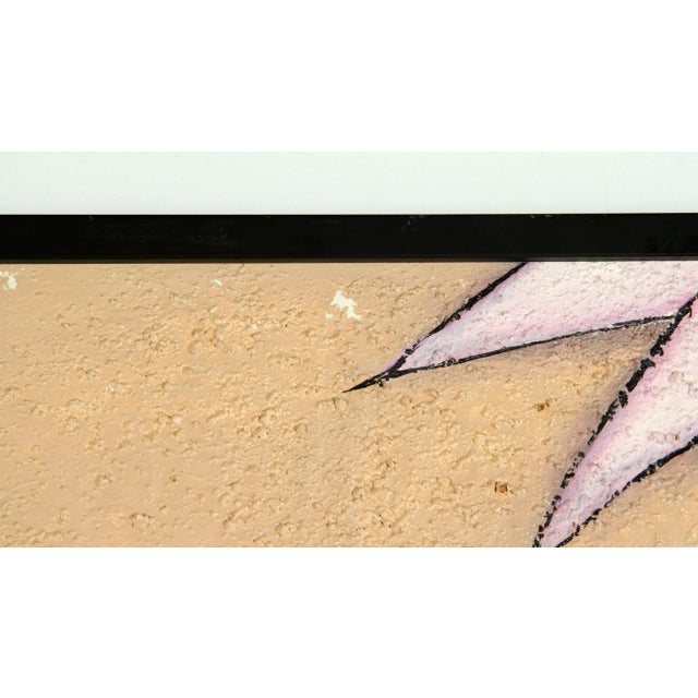 1980's Postmodern Acrylic on Board Painting of Faces For Sale - Image 9 of 11