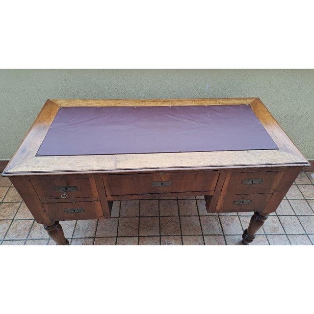 Late 19th Century Italian Walnut Desk, Italy For Sale - Image 4 of 6
