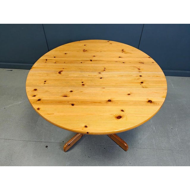 Tan Pine Wood Dining Table in the style of Rainer Daumiller, 1970s For Sale - Image 8 of 14