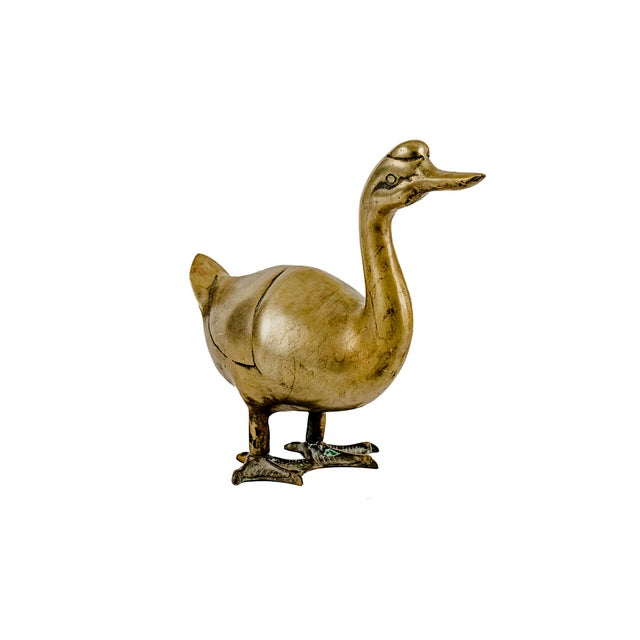 Vintage Mid-Century Modern Hollywood Regency Solid Brass Duck This charming vintage mid-century Hollywood Regency solid...